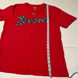 Majestic Atlanta Braves Freddie Freeman ladies red extra large shirt MLB BASEBALL *Flawed thumbnail 10