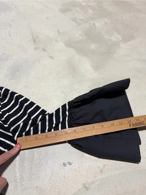 By Anthropologie black and white stripe blouse small thumbnail 8