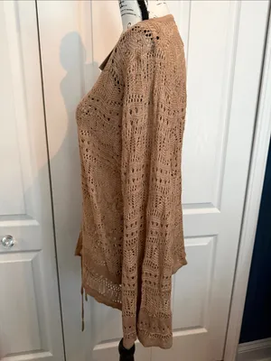 Cupshe Lightweight Camel Crochet V-Neck Swim Cover-up thumbnail 5