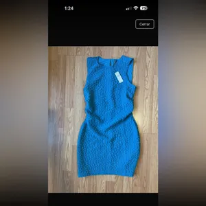 Anthropologie Teal Textured One-Shoulder Dress thumbnail 4