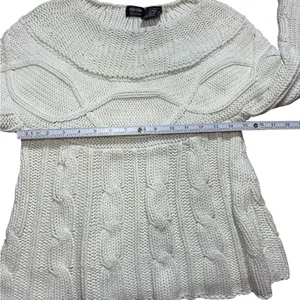 Nicole Miller Ivory Chunky Knit Sweater Cozy Y2K Winter Vibes ❄️cozy girl‎ Sz XS thumbnail 5