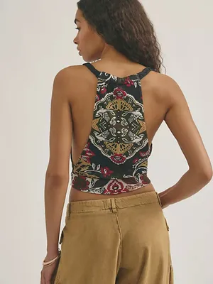 NWT Free People Laila Cowl Neck Braided Strap Cotton Crop Tank Top M thumbnail 2