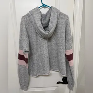 Abercrombie & Fitch Gray Sweater with Pink and Maroon Stripes thumbnail 4