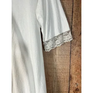 Vtg 80s Christian Dior Saks Fifth Avenue Lace Nightgown Cream White Slip Dress thumbnail 4