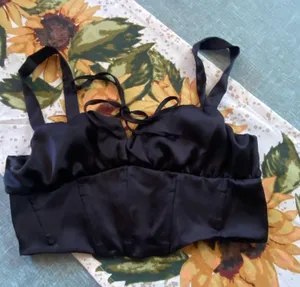 Garage Bella black corset cropped tank thumbnail 1