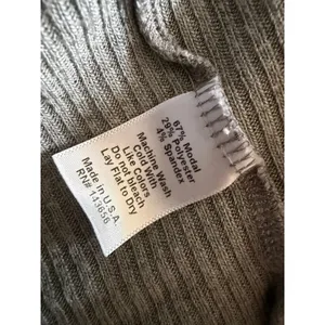 Joah Brown Cropped Cardigan Women One Size Grey Ribbed Draped Open Front thumbnail 6