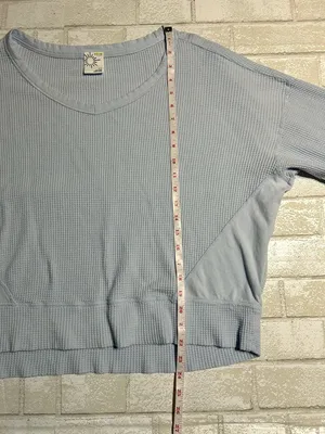 Offline oversized Women's Waffle Knit Top Size small Blue thumbnail 5