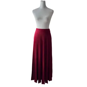 Vintage ‘70s Crimson Pleated A-Line Maxi Skirt thumbnail 3