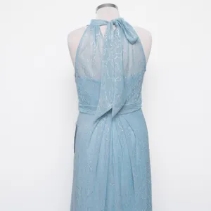 Adrianna Papell‎ | Floral Metallic Stencil Halter Gown thumbnail 12