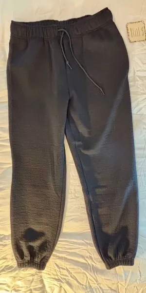 House of Mae Everyday Lounge Textured Joggers Black Relaxed Fit Large ST3038 thumbnail 1