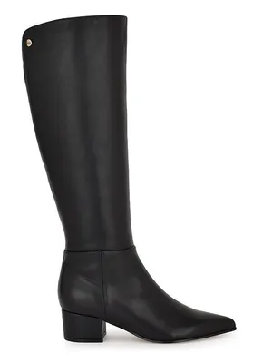 Nine West Women's Morgin Tall Pointy Toe Block Heel Boots- Size 9M thumbnail 2