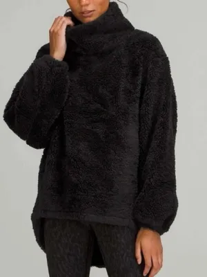 Lululemon Warmth Restore Sherpa Funnel Neck Pullover Black Size thumbnail 2