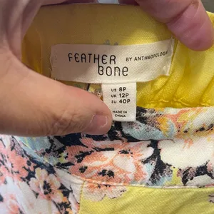 Anthropologie Feather Bone‎ Women's Talese Pants Crop Flare Floral Size 8P thumbnail 5