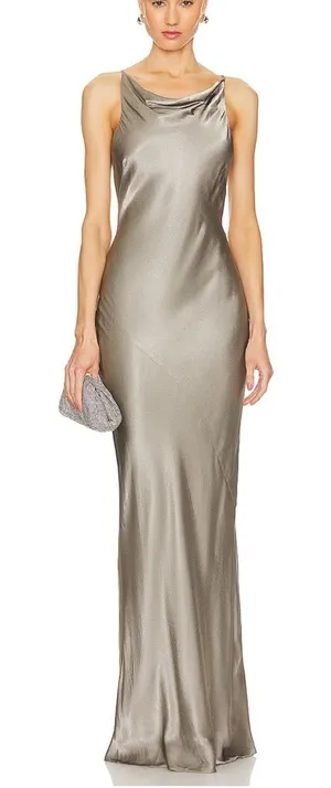 Shona Joy La Lune High Neck Cowl Maxi Dress‎ Sage thumbnail 1