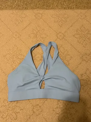 FABLETICS Light Blue Oasis Rib Twist bra XL thumbnail 6