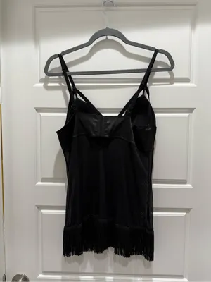 Seduction by Fredricks of Hollywood Black Sheer Fringe Nightie Lingerie Dress thumbnail 8