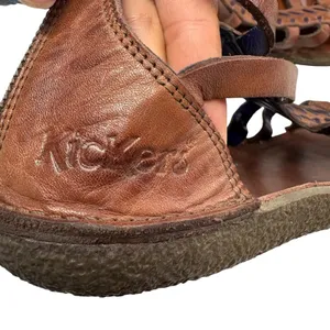 Kickers Women's Brown Leather Gladiator Sandals‎ Back Zip Strappy Retro Boho 41 Size 9 thumbnail 5