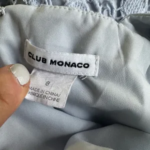 Club Monaco Powder Blue Crochet Lace Mini Dress Resortwear Vacation Coquette thumbnail 5