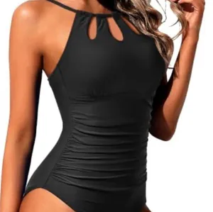 Women One Piece Swimsuit Tummy Control High Neck Bathing Suit Slimming Swimsuit thumbnail 3