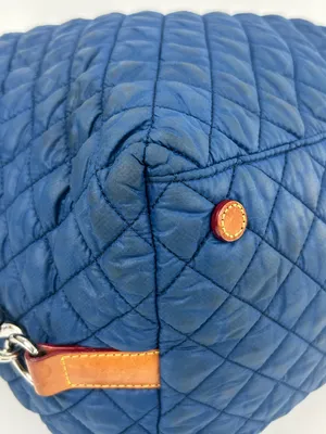 MZ Wallace Quilted Deep Blue Travel Tote with Padded Handles thumbnail 13