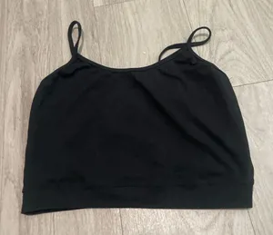Black Women's Spaghetti Strap Crop Tank Top Size M thumbnail 1