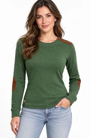 Lauren Jeans Co Ralph Lauren Top Small Green Elbow Patches Shoulder Zip Preppy thumbnail 1