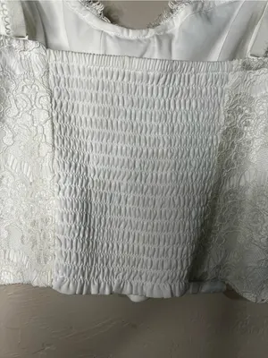 Cami NYC Revolve Scarlett Off White Lace Bustier‎ Smocked Back Crop Top thumbnail 5