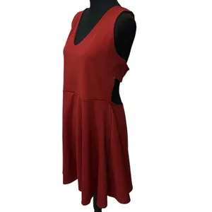 Bebe Size 2XL Burnt Orange‎ Sleeveless V-neck Fit &Flare Dress Backless thumbnail 2