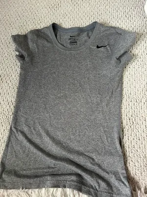 Nike women’s grey exercise tee thumbnail 1