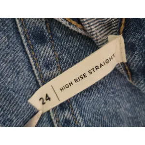 PacSun Women's High-Rise Straight Leg Raw Hem Jeans Blue Size 24 thumbnail 10