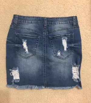 Wax Jean Los Angeles Ripped Denim Skirt thumbnail 5