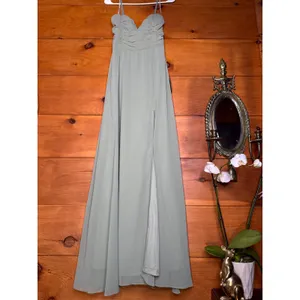 NWT Lulus Sweeney Sage Brush Sleeveless Maxi Dress Bridesmaid Gala Banquet Sz S thumbnail 2