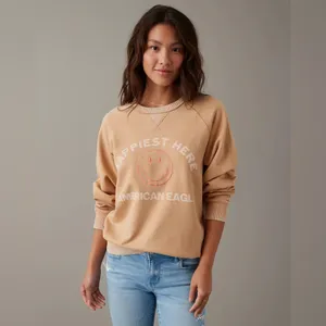 American Eagle Brown Funday‎ Graphic Raglan-Sleeve Sweatshirt thumbnail 10