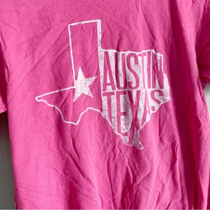 Port & Co Austin Texas Graphic Tee Pink Size Small thumbnail 2