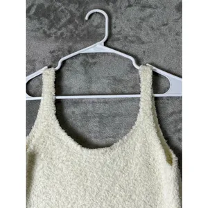 SKIMS Cozy Knit Boucle Lounge Tank Top Bone Cream Fuzzy Soft Stretch S/M thumbnail 5