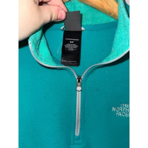 The North Face Fleece Quarter Zip Pullover Teal Green‎ Womens S P thumbnail 2