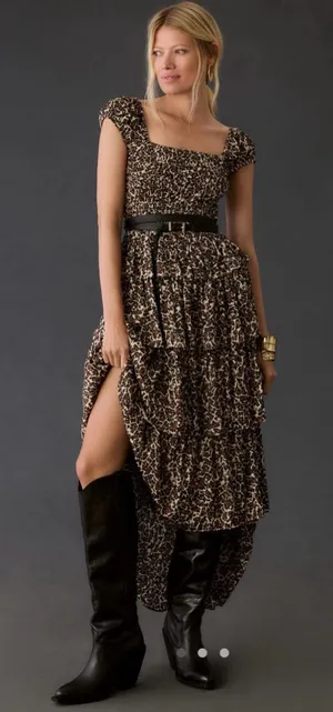 Ciao Lucia Catalina‎ Square Neck Tiered Maxi Dress Medium NWOT thumbnail 1