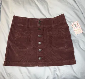NWT corduroy mini skirt chocolate brownie thumbnail 1