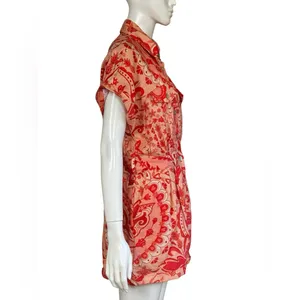 Farm Rio Jaipur Floral Paisley Linen Romper Size Medium thumbnail 4