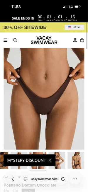 Vacay Swim Bikini Set Brown thumbnail 5