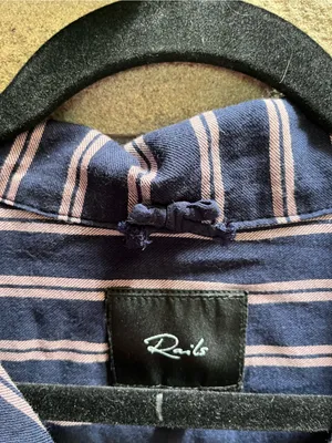 Rails Camden Stripe Navy Button Up Blouse Top Small thumbnail 4