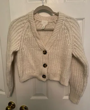 H&M Sweater Cropped White thumbnail 1