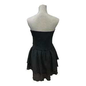 CIDER Women's Summer Cocktail Dress - Tube Ruched Ruffle Mini Dress SIZE L thumbnail 4