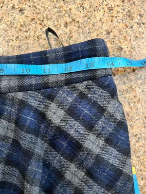 CoMMENSE Plaid Tweed Midi Skirt SPU: OA250929034 COLOR - Navy, Size Medium NWT thumbnail 6