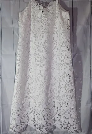Zara Spaghetti strap white floral lace Boho cottagecore summer vacation dress thumbnail 1
