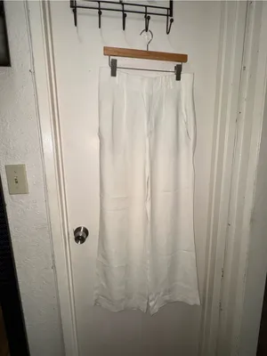 Zara Wide-Leg White Pants thumbnail 3