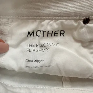 Mother The Rascal Slit Flip Short Glass Slipper White Denim Frayed Hem Size 28 thumbnail 7