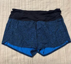 Lululemon Run Times Shorts Bubbles Pipe Dream Blue Black thumbnail 1