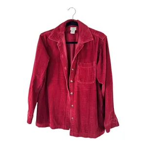 LL Bean Red Corduroy Shirt Jacket Shacket Womens S Casual Classic Cotton Fall thumbnail 2