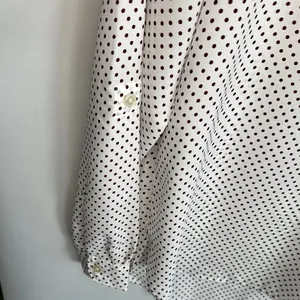 LOFT White and Purple Long Sleeve Blouse thumbnail 5
